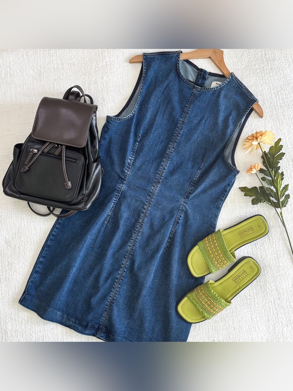 Reformation denim mini dress.